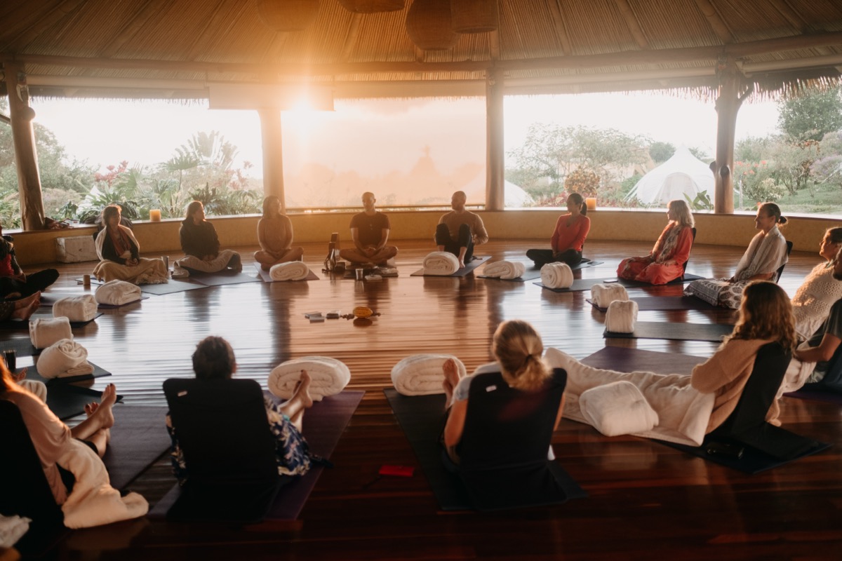 Movement and sound pavilion with native teak floor